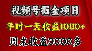 一天收益1000+ 视频号掘金，周末收益会更高些-泰戈创艺资源库