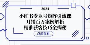 （12943期）小红书专业号矩阵引流课，月销百万案例解析，精准获客技巧全揭秘-泰戈创艺资源库