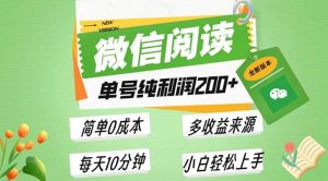 （13425期）最新微信阅读6.0，每日5分钟，单号利润200+，可批量放大操作，简单0成本-泰戈创艺资源库
