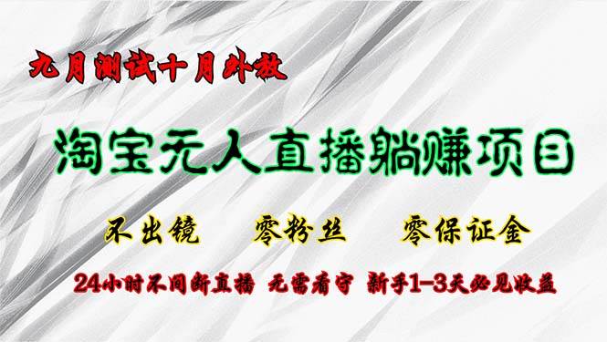 （12862期）淘宝无人直播最新玩法，九月测试十月外放，不出镜零粉丝零保证金，24小…-泰戈创艺资源库