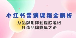 小红书营销课程全解析，从品牌矩阵到爆款笔记，打造品牌霸屏之路-泰戈创艺资源库