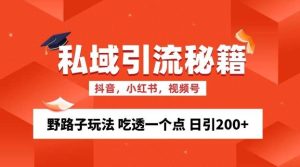 私域流量的精准化获客方法 野路子玩法 吃透一个点 日引200+ 【揭秘】-泰戈创艺资源库