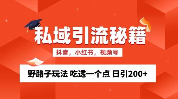 私域流量的精准化获客方法 野路子玩法 吃透一个点 日引200+ 【揭秘】-泰戈创艺资源库