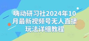 嗨动研习社2024年10月最新视频号无人直播玩法详细教程-泰戈创艺资源库