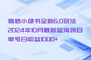 （13052期）微信小绿书全新6.0玩法，2024年10月最新蓝海项目，单号日收益1000+-泰戈创艺资源库