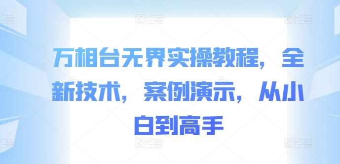 万相台无界实操教程，全新技术，案例演示，从小白到高手-泰戈创艺资源库
