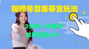 视频号混剪玩法，2分钟一条视频，单月变现2W+【揭秘】-泰戈创艺资源库