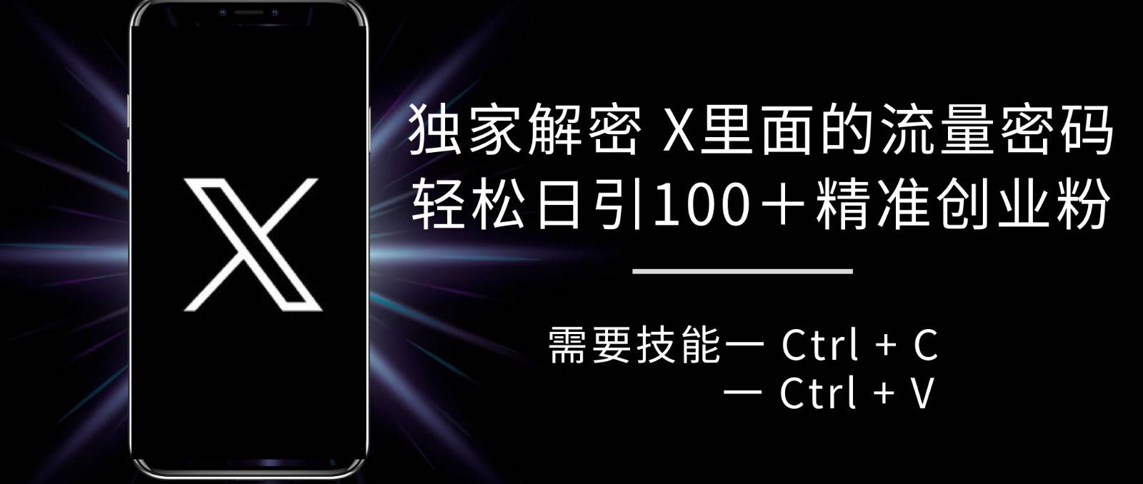 独家解密 X 里面的流量密码，复制粘贴轻松日引100+粉，精准迅速获客-泰戈创艺资源库