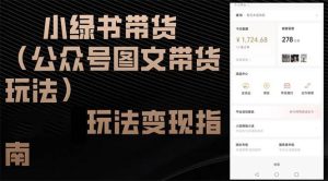 (12902期)小绿书带货(公众号图文带货玩法)玩法变现指南-泰戈创艺资源库