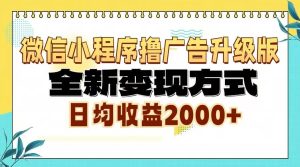 (13186期)微信小程序撸广告升级版,全新变现方式,日均收益2000+-泰戈创艺资源库