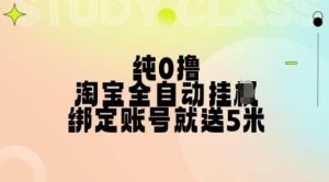 纯0撸,淘宝全自动挂JI,授权登录就得5米,多号多赚【揭秘】-泰戈创艺资源库