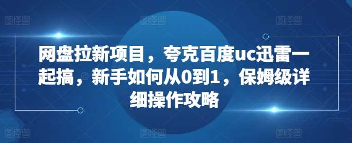网盘拉新项目，夸克百度uc迅雷一起搞，新手如何从0到1，保姆级详细操作攻略-泰戈创艺资源库
