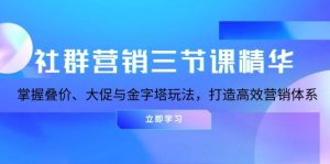 （13431期）社群营销三节课精华：掌握叠价、大促与金字塔玩法，打造高效营销体系-泰戈创艺资源库