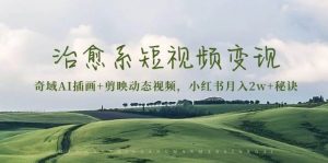 治愈系短视频变现：奇域AI插画+剪映动态视频，小红书月入2w+秘诀（含素材）-泰戈创艺资源库