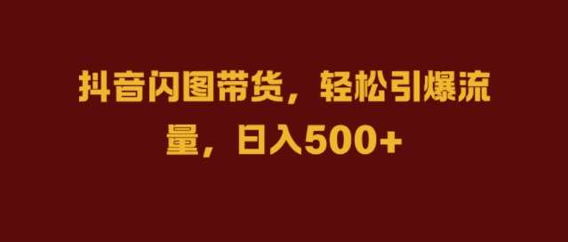 抖音闪图带货，轻松引爆流量，日入几张【揭秘】-泰戈创艺资源库