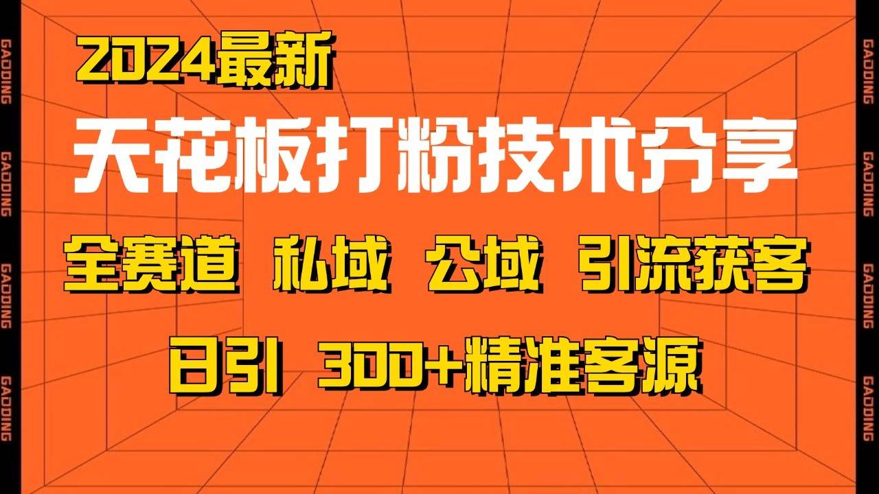 天花板打粉技术分享，野路子玩法 曝光玩法免费矩阵自热技术日引2000+精准客户-泰戈创艺资源库