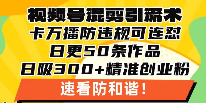 （13400期）视频号混剪引流技术，500万播放引流17000创业粉，操作简单当天学会-泰戈创艺资源库