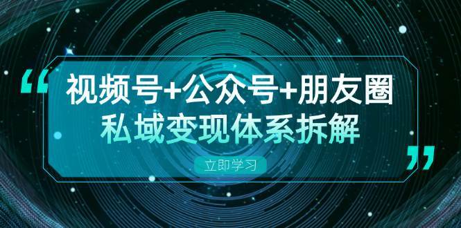 视频号+公众号+朋友圈私域变现体系拆解，全体平台流量枯竭下的应对策略-泰戈创艺资源库