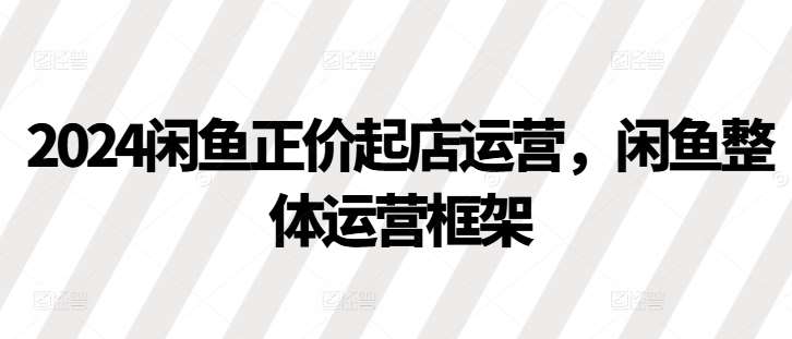2024闲鱼正价起店运营，闲鱼整体运营框架-泰戈创艺资源库