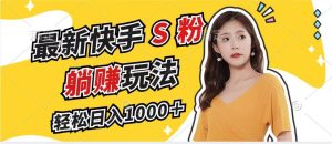 (12978期)最新快手S粉赛道,简单无脑拉爆流量躺赚玩法,轻松日入1000+-泰戈创艺资源库