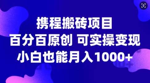 携程搬砖项目，百分百原创，可实操变现，新手小白月入1k+【揭秘】-泰戈创艺资源库
