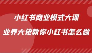 小红书商业模式大课,业界大佬教你小红书怎么做【视频课】-泰戈创艺资源库