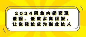 2024闲鱼内部变现课程,低成本高回报,让你轻松成为副业达人-泰戈创艺资源库