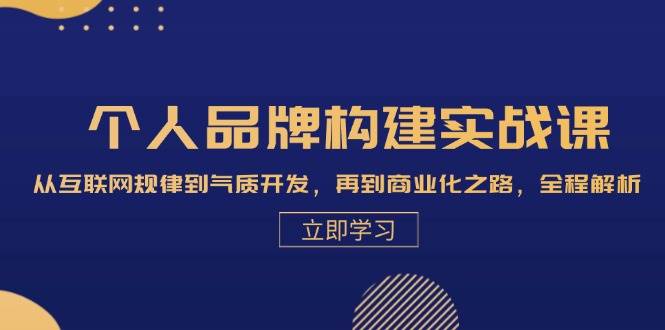 个人品牌构建实战课：从互联网规律到气质开发，再到商业化之路，全程解析-泰戈创艺资源库