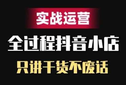 抖音小店精细化实战运营，只讲干货不废话-泰戈创艺资源库