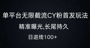 单平台无限截流创业粉首发玩法，精准曝光，长尾持久，日引流100+【揭秘】-泰戈创艺资源库