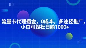 流量卡代理掘金，0成本，多途径推广，小白可轻松日躺1000+-泰戈创艺资源库