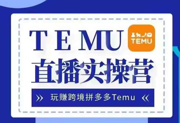 Temu直播实战营，玩赚跨境拼多多Temu，国内电商卷就出海赚美金-泰戈创艺资源库
