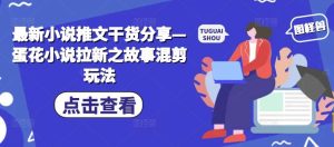 最新小说推文干货分享—蛋花小说拉新之故事混剪玩法-泰戈创艺资源库