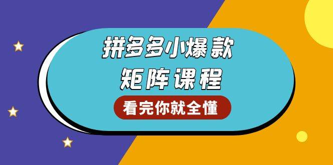 （13699期）拼多多爆款矩阵课程：教你测出店铺爆款，优化销量，提升GMV，打造爆款群-泰戈创艺资源库