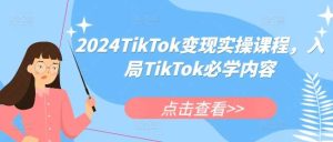 2024TikTok变现实操课程，入局TikTok必学内容-泰戈创艺资源库