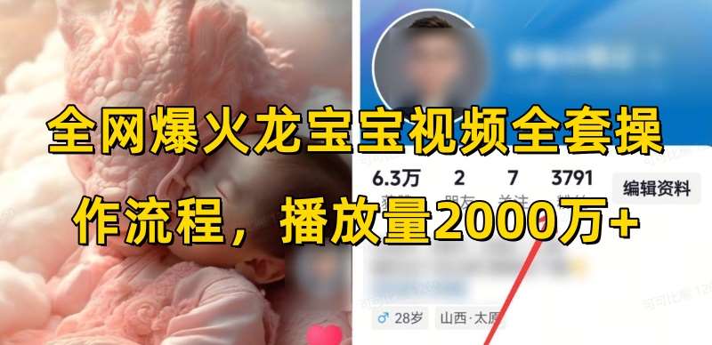 全网爆火龙宝宝视频全套操作流程，播放量2000万+-泰戈创艺资源库