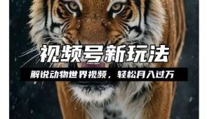 利用动物世界解说视频,赚分成计划收益,轻松月入过W,操作简单【揭秘】-泰戈创艺资源库