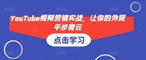 YouTube视频营销实战,让你的外贸平步青云-泰戈创艺资源库