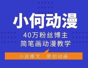 小何动漫简笔画动漫教学，40万粉丝博主课程，可做伙伴计划、分成计划、接广告等-泰戈创艺资源库