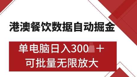 港澳数据全自动掘金，单电脑日入5张，可矩阵批量无限操作【仅揭秘】-泰戈创艺资源库