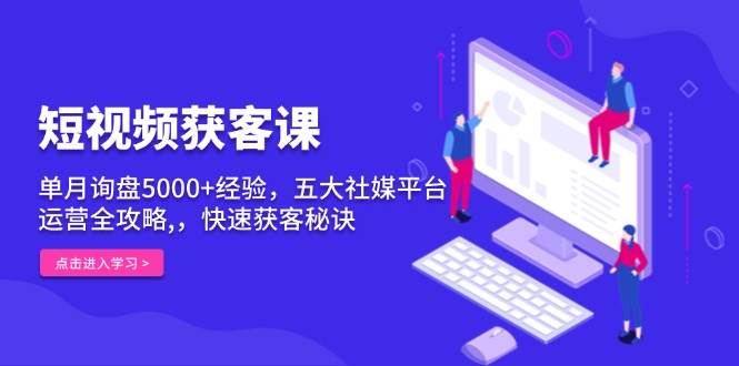 （13715期）短视频获客课，单月询盘5000+经验，五大社媒平台运营全攻略,，快速获客…-泰戈创艺资源库