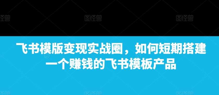 飞书模版变现实战圈，如何短期搭建一个赚钱的飞书模板产品-泰戈创艺资源库