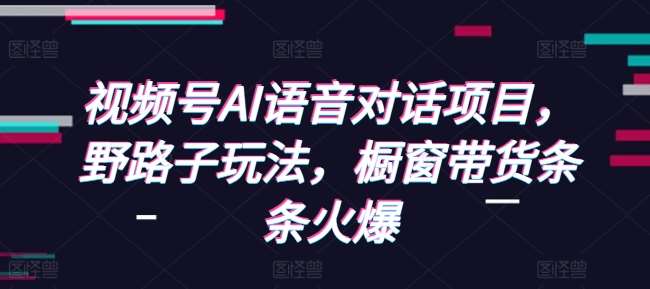 视频号AI语音对话项目，野路子玩法，橱窗带货条条火爆-泰戈创艺资源库