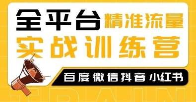 全平台精准流量实战训练营，百度微信抖音小红书SEO引流教程-泰戈创艺资源库