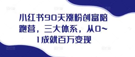 小红书90天涨粉创富陪跑营，​三大体系，从0~1成就百万变现，做小红书的最后一站-泰戈创艺资源库