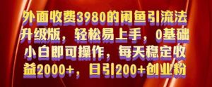外面收费3980的闲鱼引流法，轻松易上手,0基础小白即可操作，日引200+创业粉的保姆级教程【揭秘】-泰戈创艺资源库