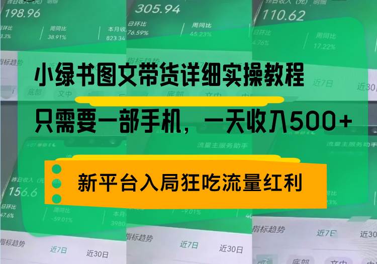 （13509期）小绿书图文带货详细实操教程，只需要一部手机，一天收入500+，轻松变现-泰戈创艺资源库