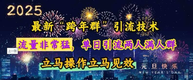 最新“跨年群”引流，流量非常猛，单日引流两人满人群，立马操作立马见效【揭秘】-泰戈创艺资源库