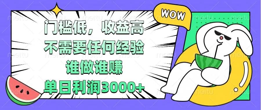 （13651期） 门槛低，收益高，不需要任何经验，谁做谁赚，单日利润3000+-泰戈创艺资源库