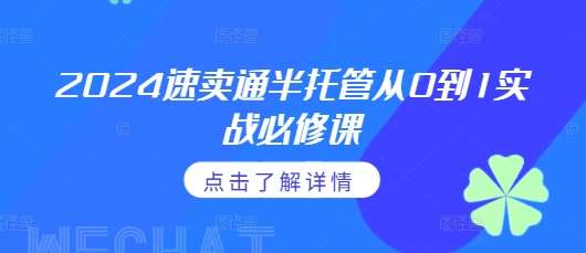 2024速卖通半托管从0到1实战必修课，掌握通投广告打法、熟悉速卖通半托管的政策细节-泰戈创艺资源库